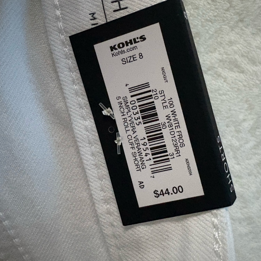 Simply Vera Vera Wang White Denim Shorts - Picture 3 of 5